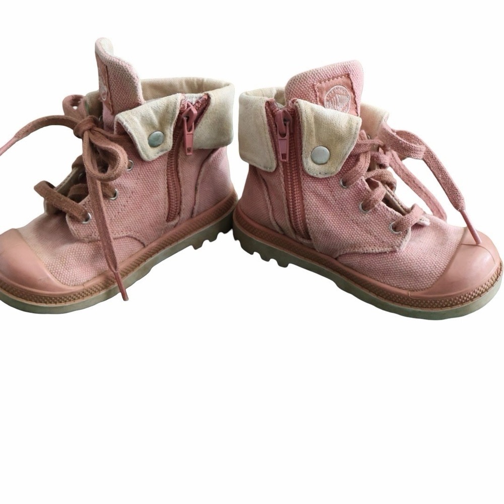 Palladium Kids casual Pink boots. Zipper. Infants Size 7 - Picture 5 of 8